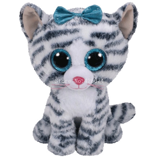 black and white cat plush