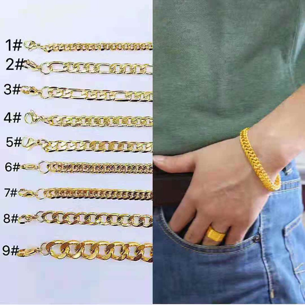 [Maii] B020 Men's Bracelet Stainless Steel Gold | Shopee Philippines