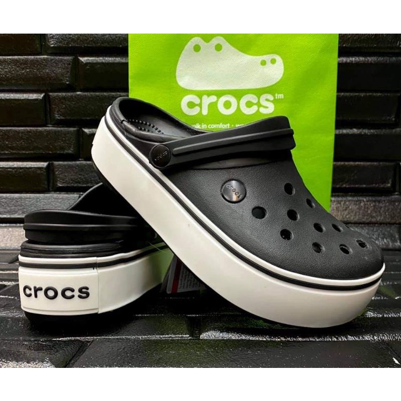 Crocs Crocband Platform Clog Black Lightweight Crocs For Women's | Shopee  Philippines