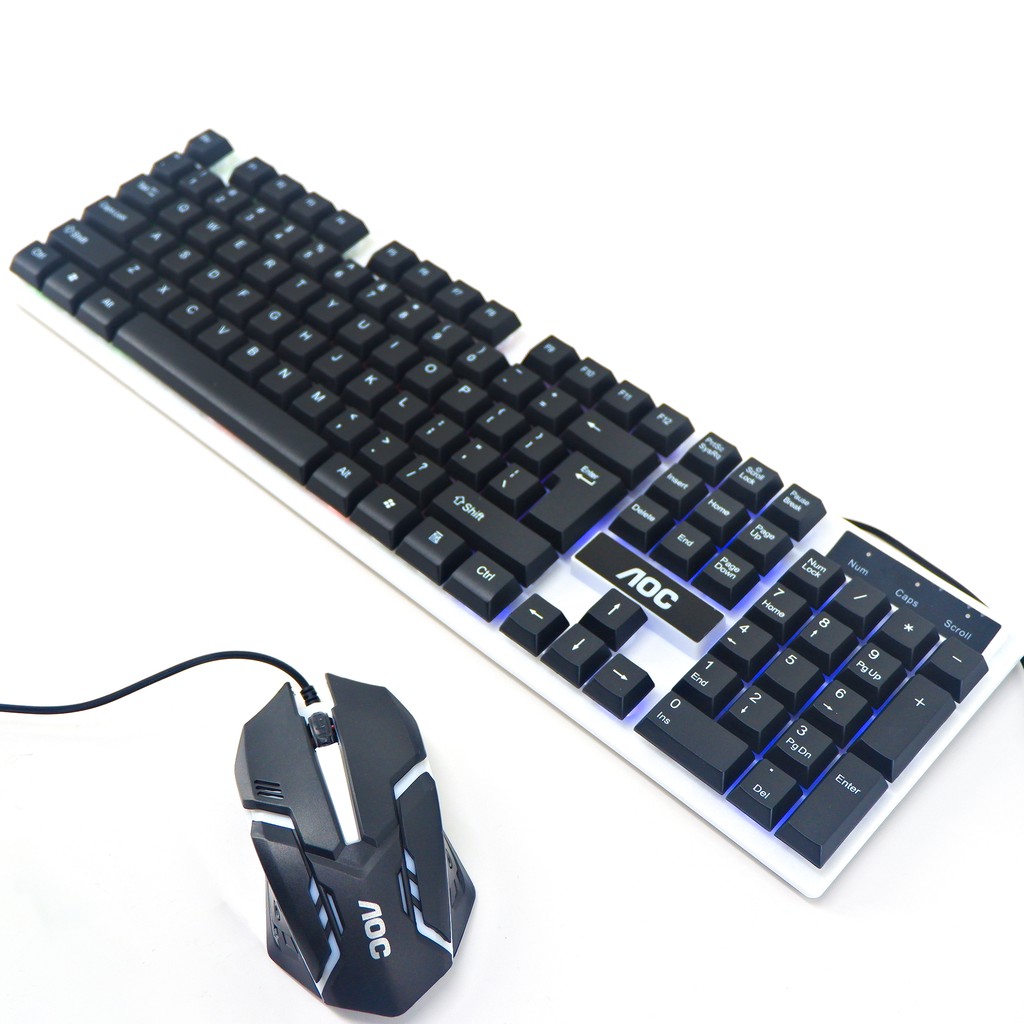 Keyboards & Mice AOC KM100 Wired Gaming Keyboard and 800DPI 6 Buttons Mouse Set Open Box for