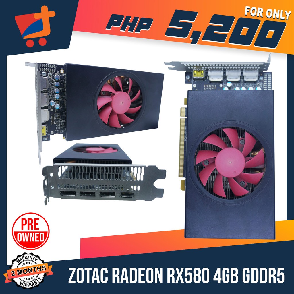 Zotac AMD Radeon RX580 4GB 256bit GDDR5 Desktop Gaming Graphics Video ...