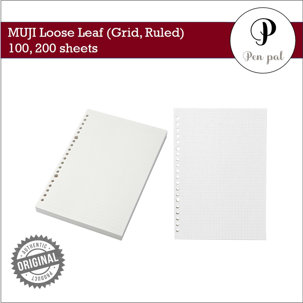 muji loose leaf ruled grid shopee philippines