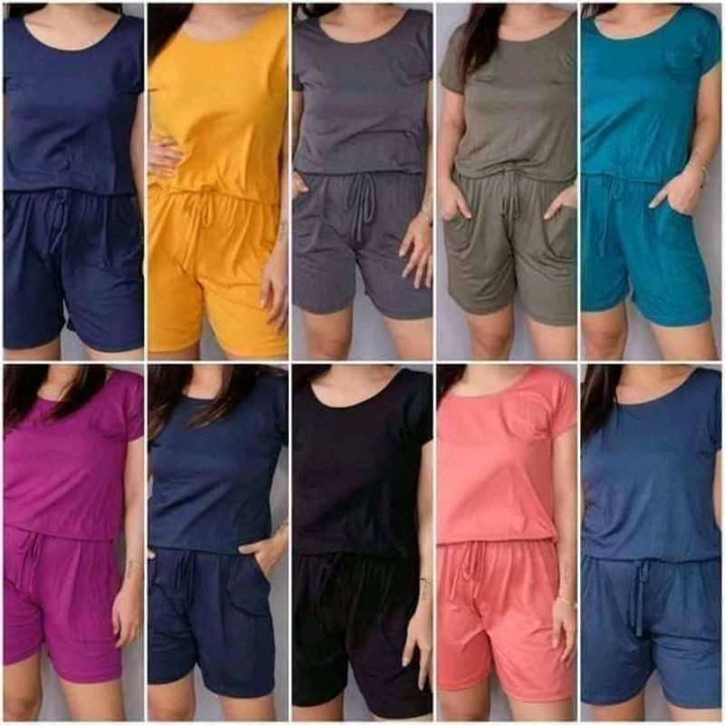 terno shorts blouse with 2 side pocket two,freesize and plus size Shopee Philippines