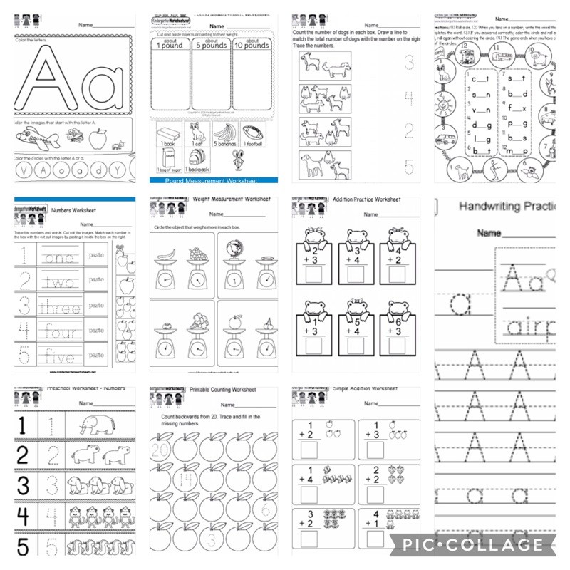 Nursery Kinder Worksheets Printed Kindergarten Worksheets Alphabet Number Tracing Counting Pre Order Shopee Philippines