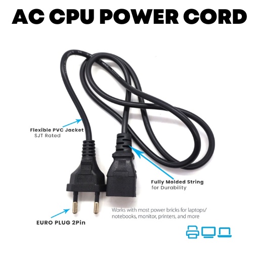 1 Meter Power Cable Power Cord Computer line AC CPU Monitor