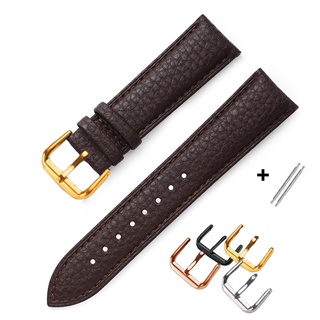 (Dark Brown) Soft Calf Leather Watch Strap With Buffalo Leather Pattern BO-29 Waterproof Buckle 12 14 16 18 20 22mm #1