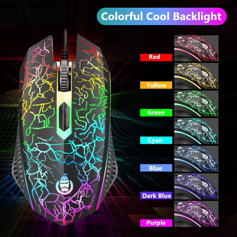 Kit Gamer Teclado Mecânico E Mouse 2400 dpi Luminoso Led rgb T640 Aula