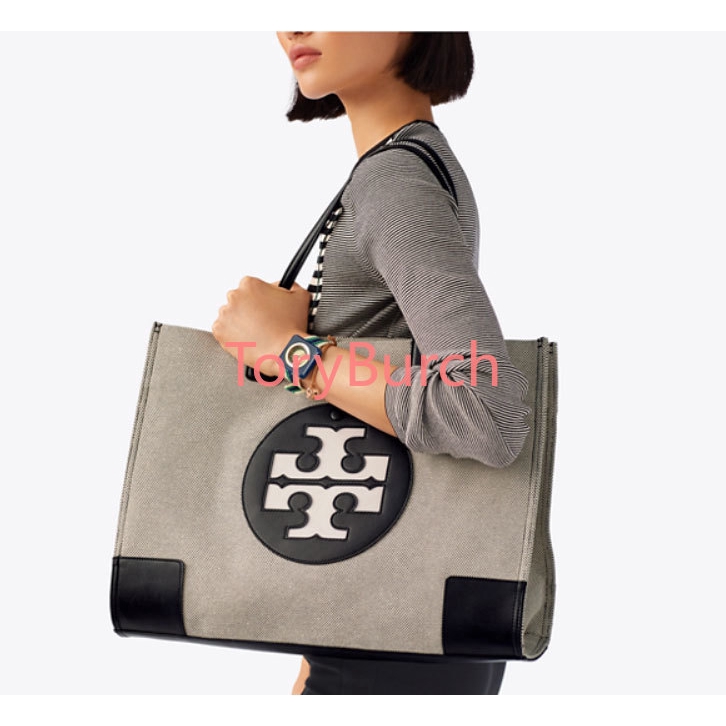 tory burch ella canvas tote