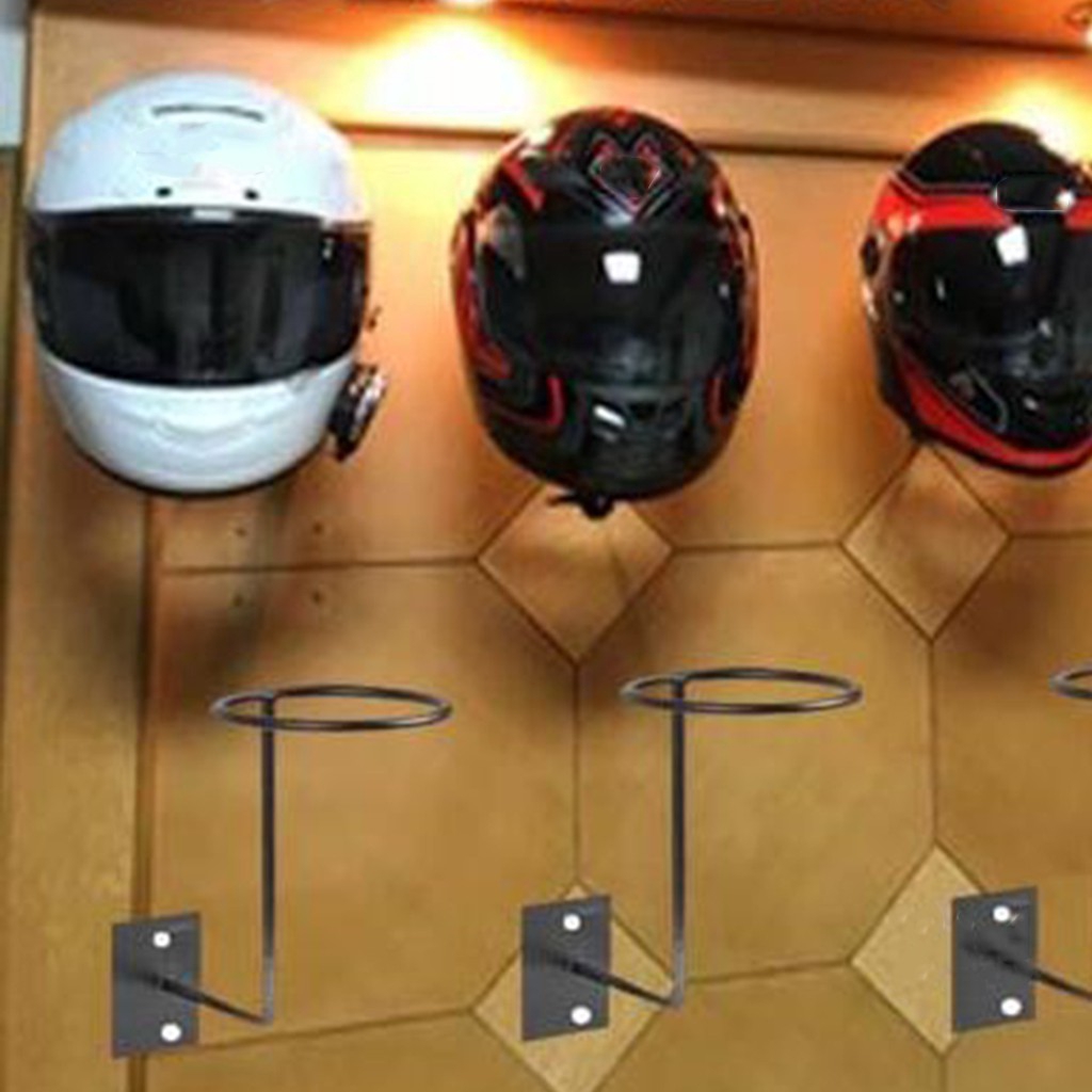 Helmetor An Der Wand Montierter Helmhalter in Grau mit Standard Schäkel Sperre 