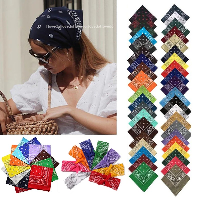 Fashion Women Print Bandana Scarf Hip-hop Bandanas Cross Turban Headband  Face Mask Hair Tie Vintage Multifunctional Square Scarf | Shopee Philippines