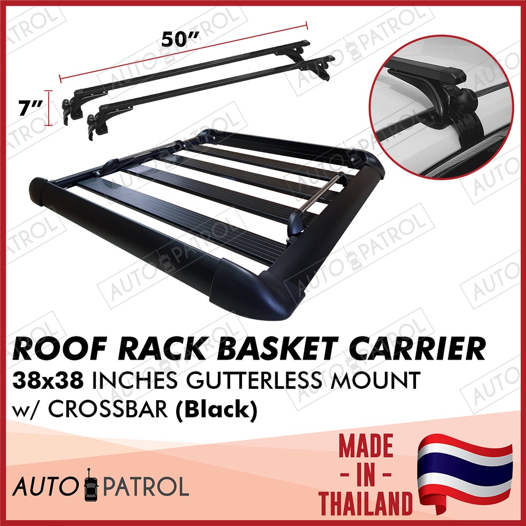 Aerorack Roof Rack Carrier Car Basket 38"x38" Black Gutterless with