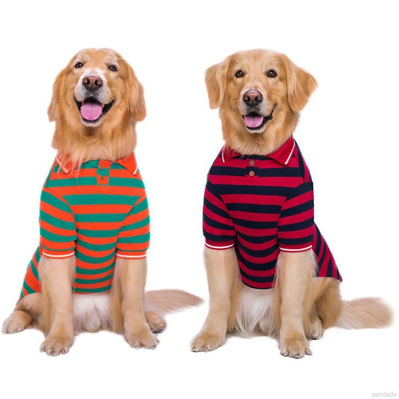 【In Stock】Pet Clothes Thin Section Akita Labrador Golden Retriever Fat Dog Wide Strip T-Shirt #5