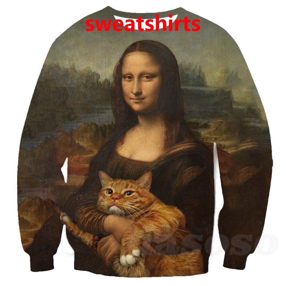 Mona Lisa Fat Cat 3d Print T shirts/Sweatshirts/Hoodies/Pants Men Harajuku Funny  Tee Streetwear Hip | Shopee Philippines