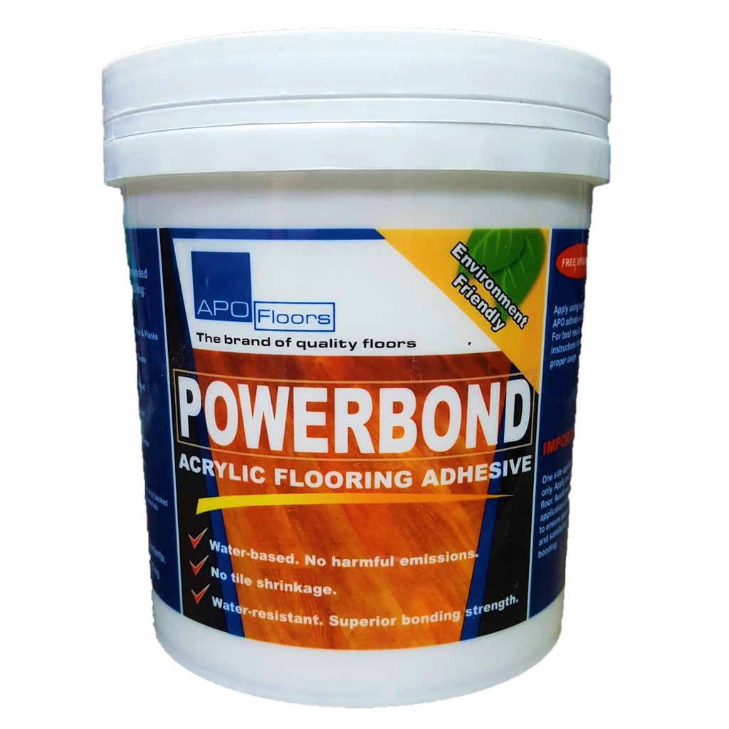 Apo Powerbond Acrylic Flooring Adhesive For Vinyl Tiles 125kg With Free Putty Knife Shopee Philippines
