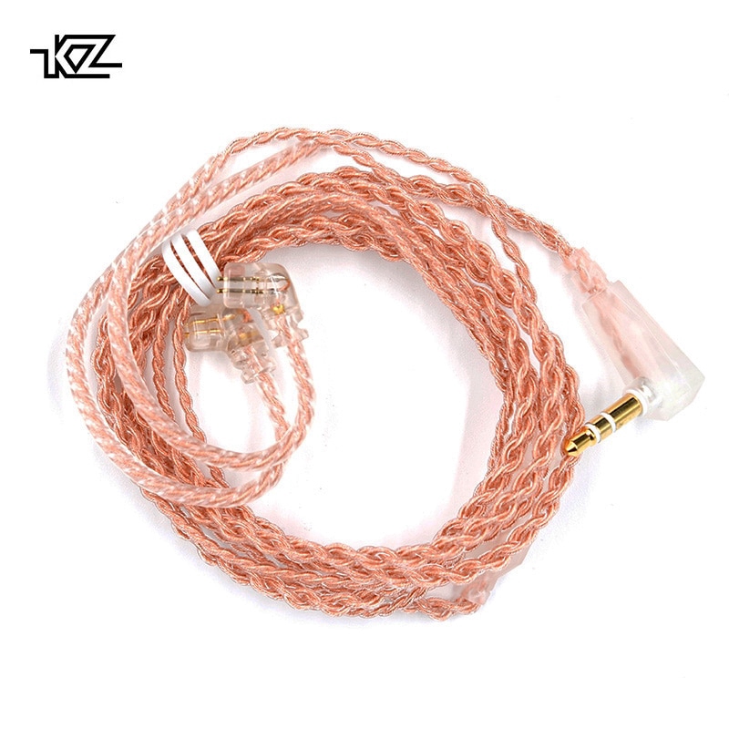 Kz Cable Ofc C Style Pink Gold Headphone Wire Gold Plated 2 Pin