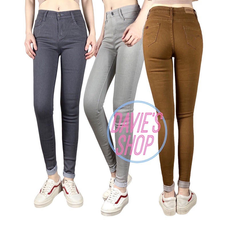 4 Colors Super Stretchable High waist Color Denim Jeans Maong Pants for