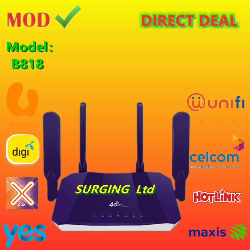 Wireless Router Modem CPE B818 RS980+ Modified Unlimited Hotspot 4G LTE