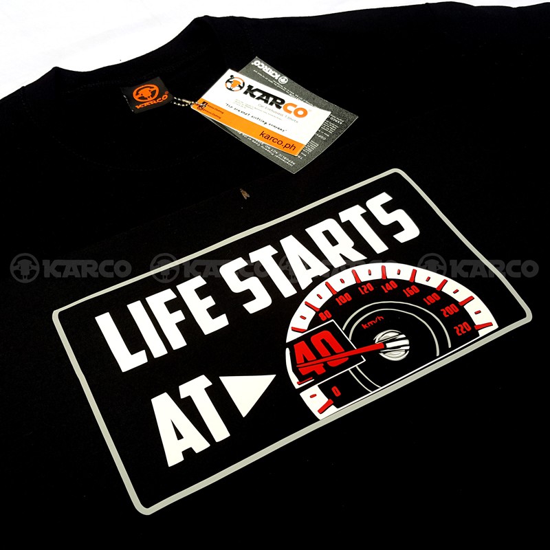 Karco Car Enthusiast T Shirt 3rd Life Starts At 40 Black Shopee Philippines