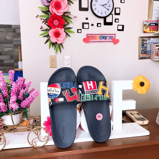 rainbow tommy hilfiger slides