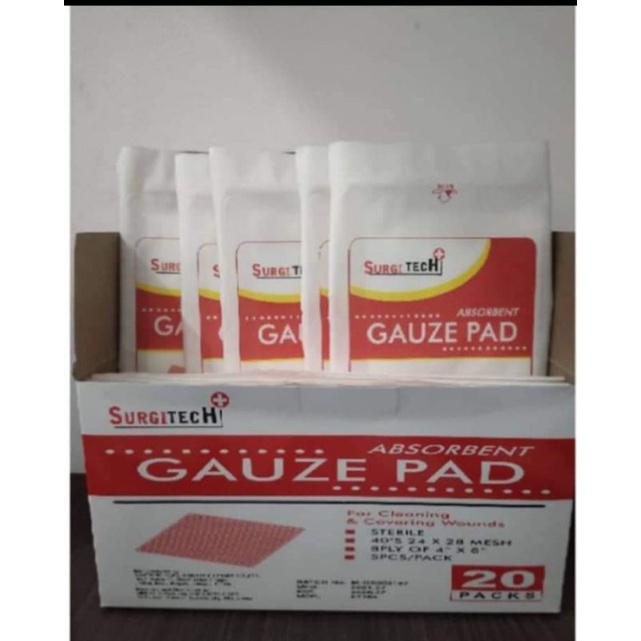 Surgitech Absorbent Gauze Pad (8 ply of 4"x8") Shopee Philippines