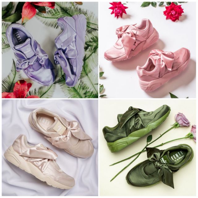 puma satin bow sneakers