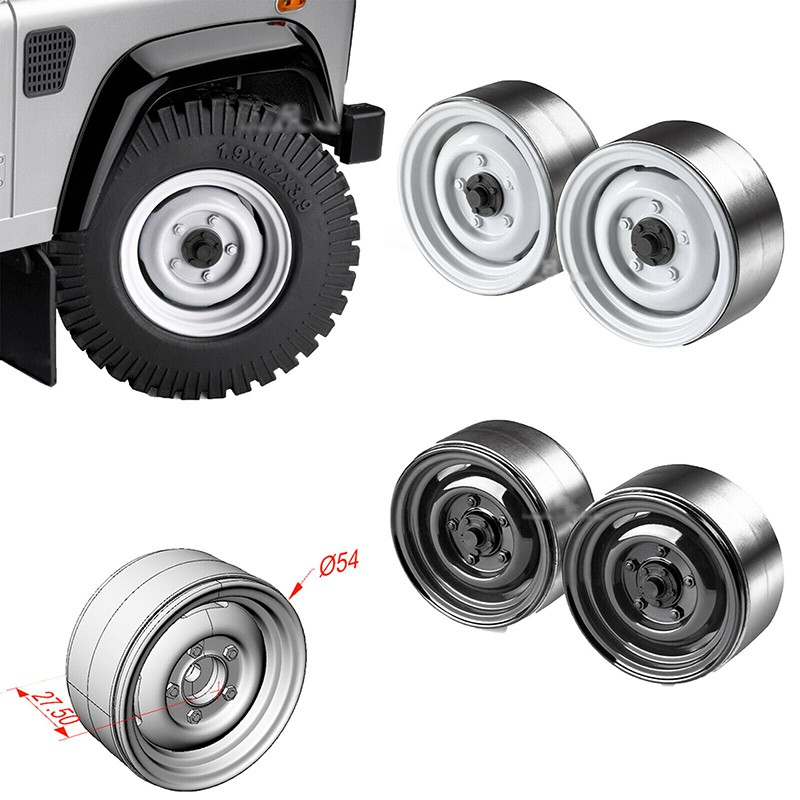 Esilun RC 4pcs 1.9 Beadlock Wheel Ring Replacement Wheel Ring for 1/10 RC Crawler Axial SCX10 90046 TRX4（Black-Type 3） 