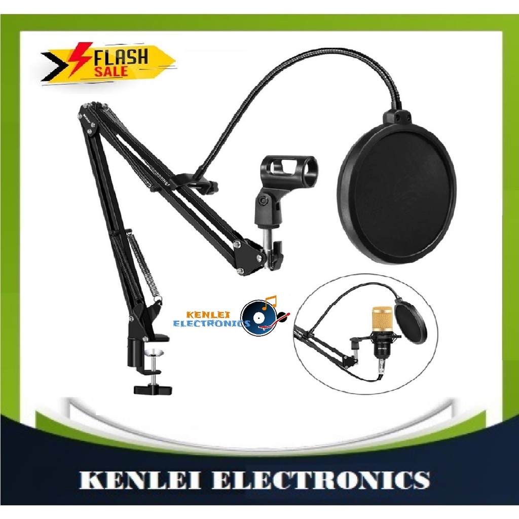 KENLEI STREAMER Studio Microphone Boom Scissor Arm Desktop Stand Mic