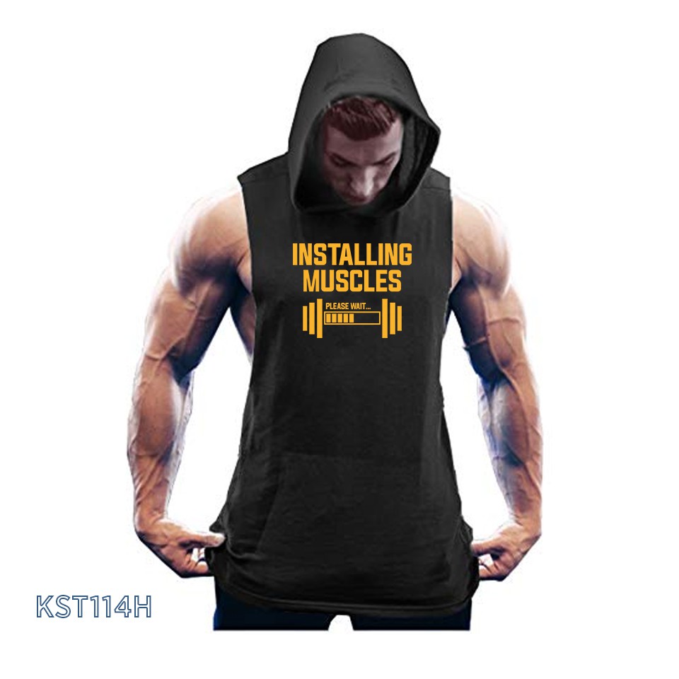 muscle fit gym hoodies