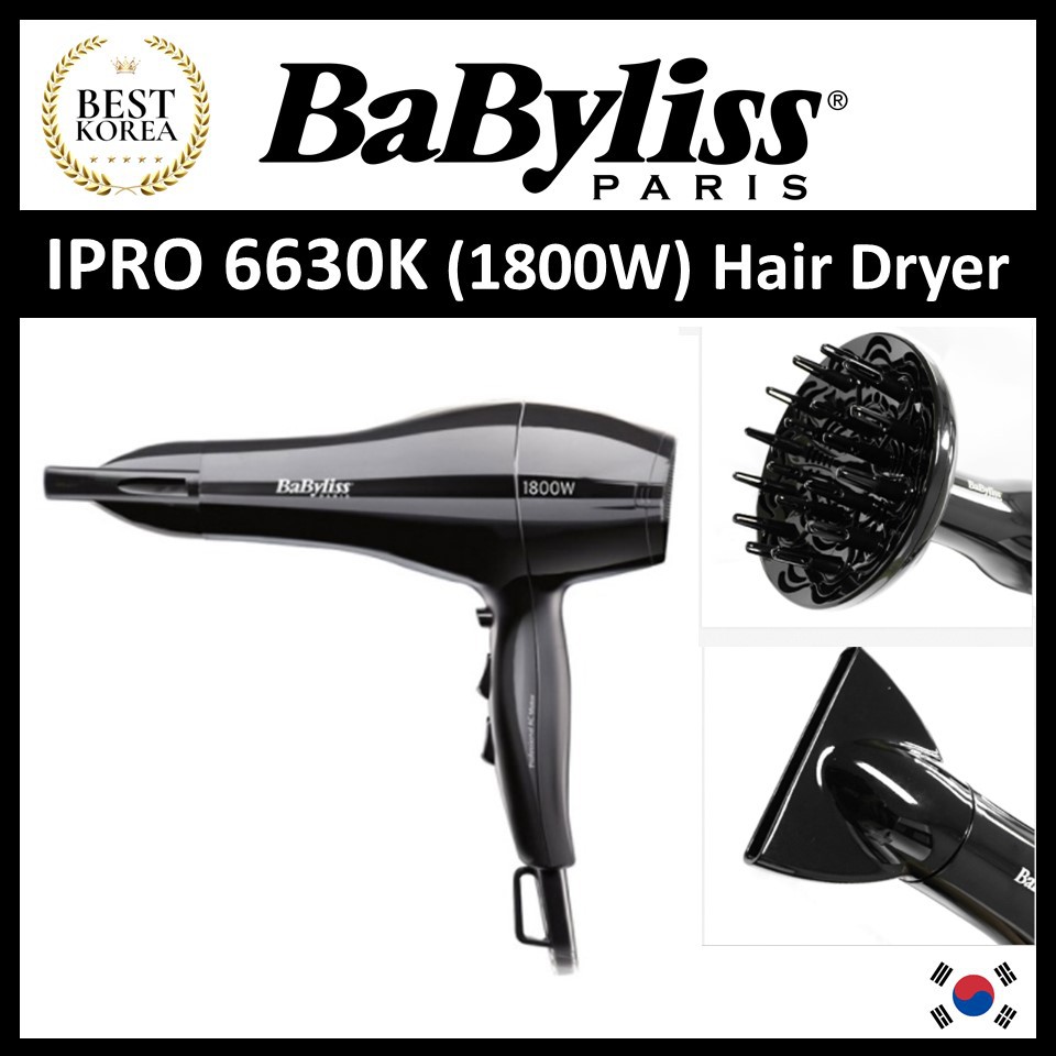 Babyliss] 6630K 1800W IPRO Hair Dryer Black / Babyliss 6630K / Babyliss  Hair Dryer / Babyliss Pro / | Shopee Philippines