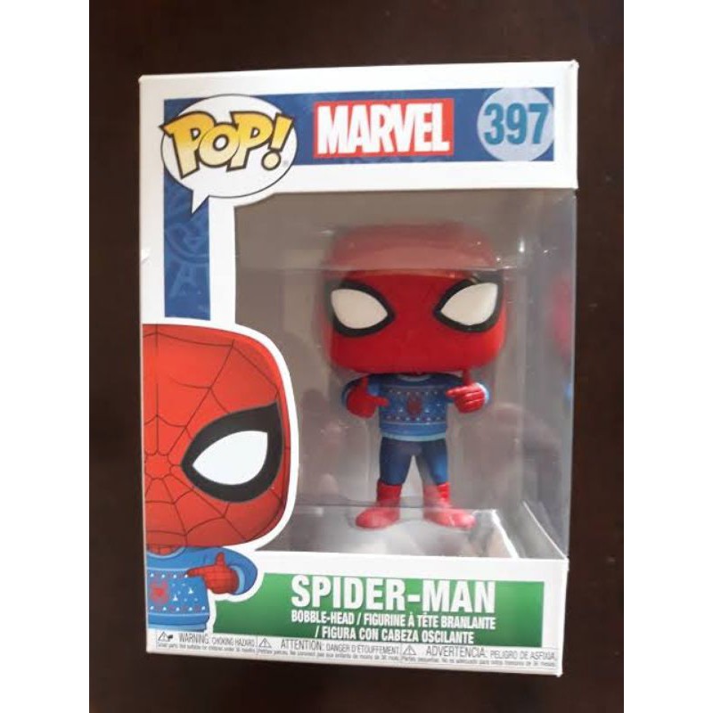 Spider-Man (in Ugly Sweater) - Marvel Funko Pop! - Authentic with Protector  | Shopee Philippines