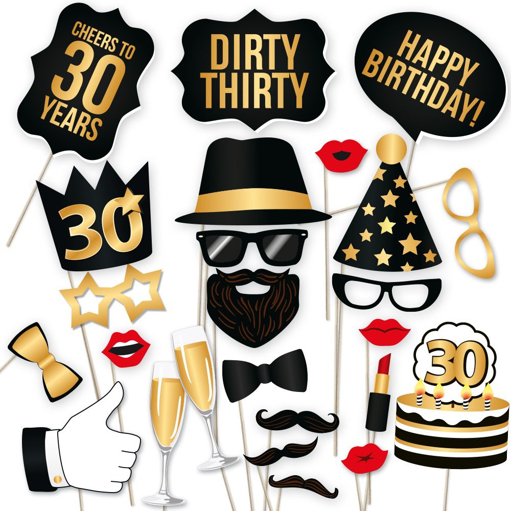 Black Gold 30th Birthday Party Photoprops Birthday Party