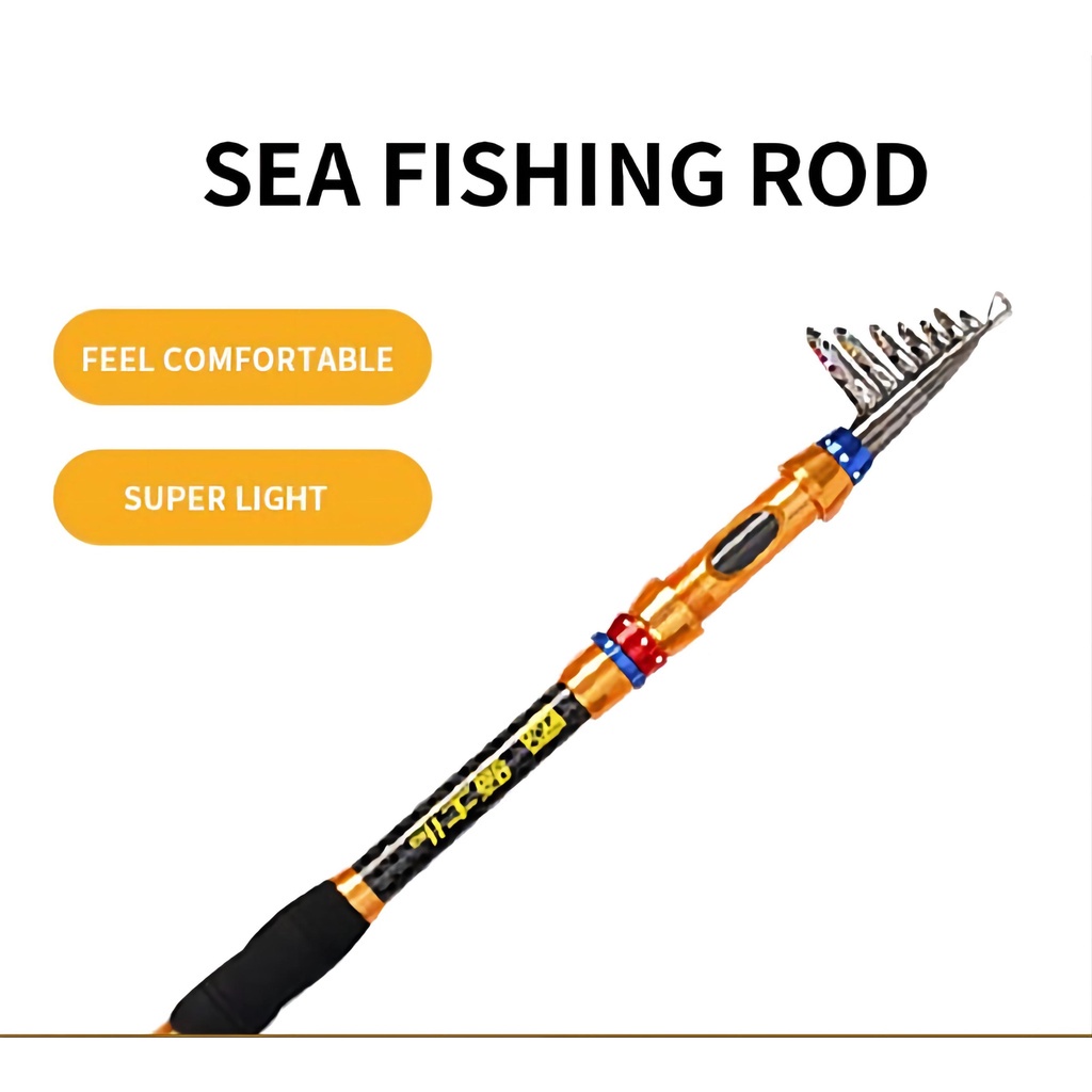 1.8m Carbon Fiber Fishing Rod Outdoor Telescopic Rod Fishing Pole Ultra