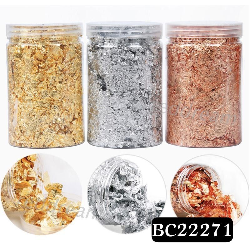 Metallic Leaf sheet Flakes Silver Copper Gold leaf sheets Gold