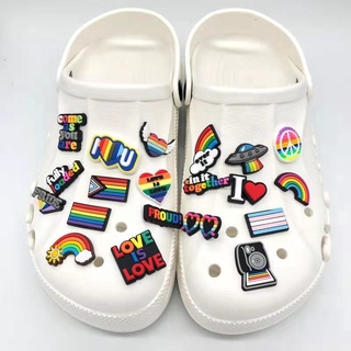 Rainbow design series shoes accessories buckle Charms Clogs Pins for  shoes bags