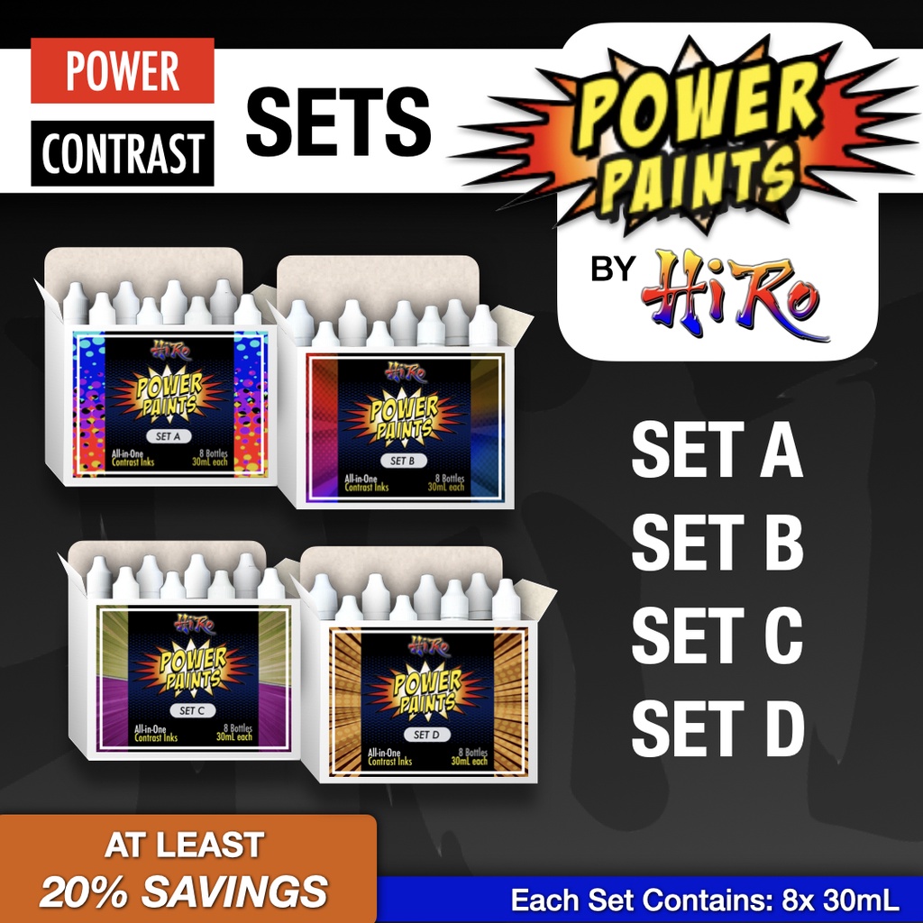 Power Paints Sets 8x30ml POWER PAINTS by Hiro (Alternative to Citadel