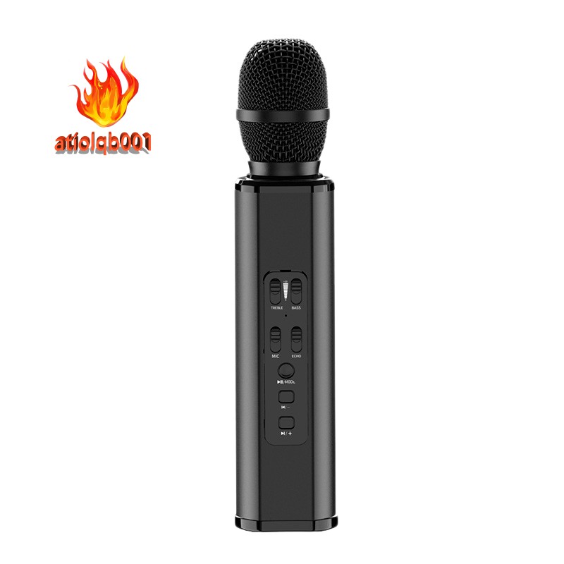 handheld wireless karaoke microphone with portable bluetooth speaker