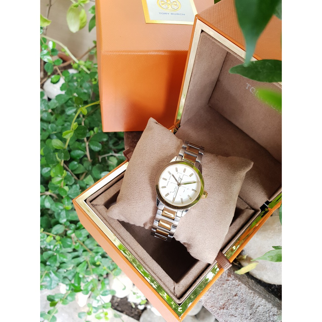 Guaranteed Authentic Tory Burch Gigi Petite Watch Two-Tone Silver / Rose  Gold TBW2011 | Shopee Philippines