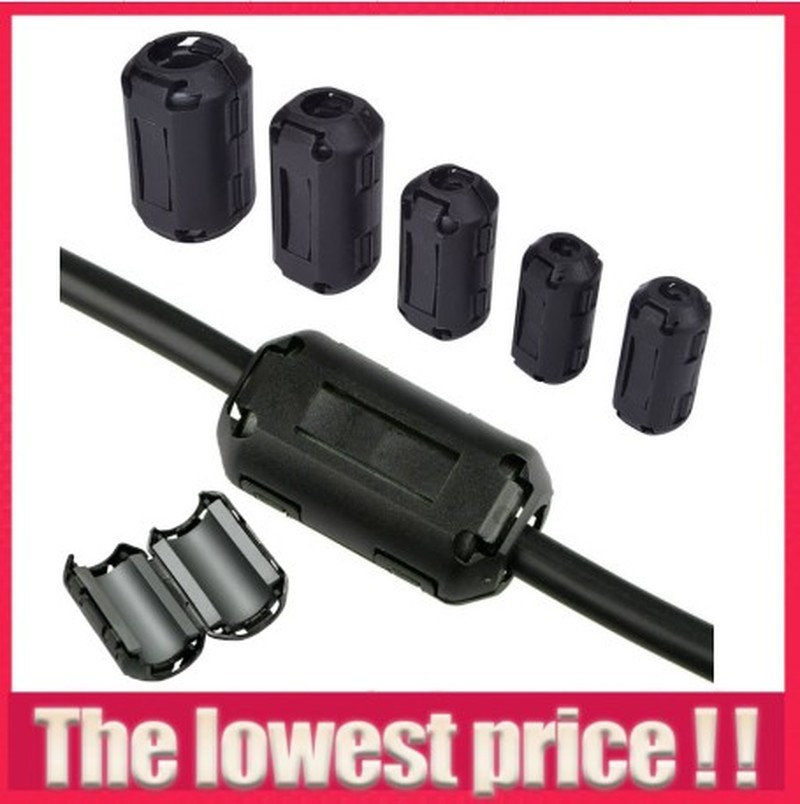 Black Clip on Clamp Ring Core Ferrite Bead Clamp Choke Coil EMI RFI