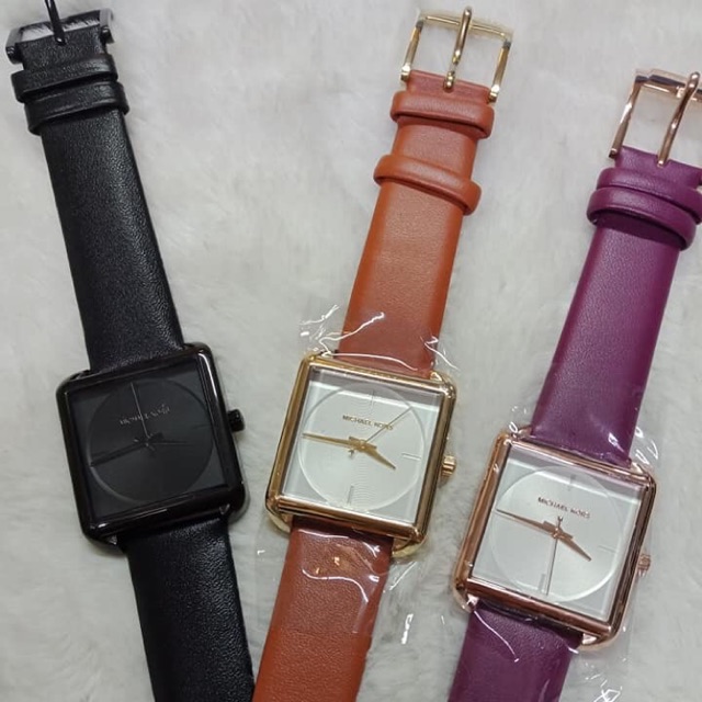 mk watch leather strap