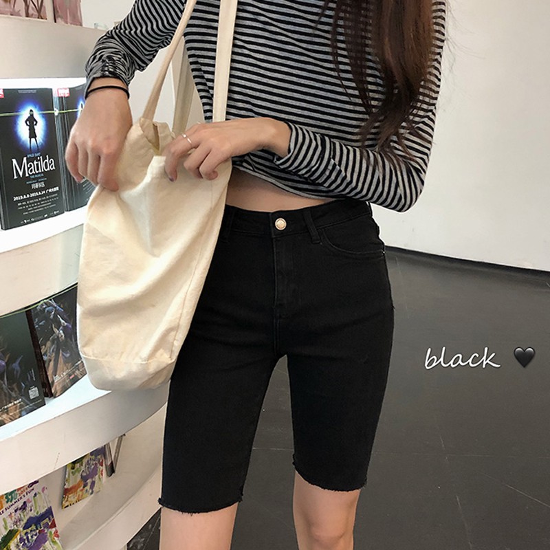 elastic black jeans