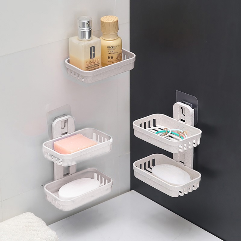 Toiletries Soap Box Double Love Shape Soap Washroom Soaps Bathroom Soap Holder 