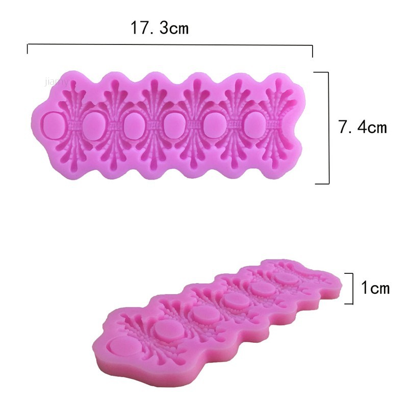 YH Silicone Lace Embosser Molds Cake Decoration Tools Lace Fondant Molds Pink Color