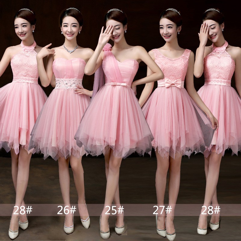 pink chiffon cocktail dress