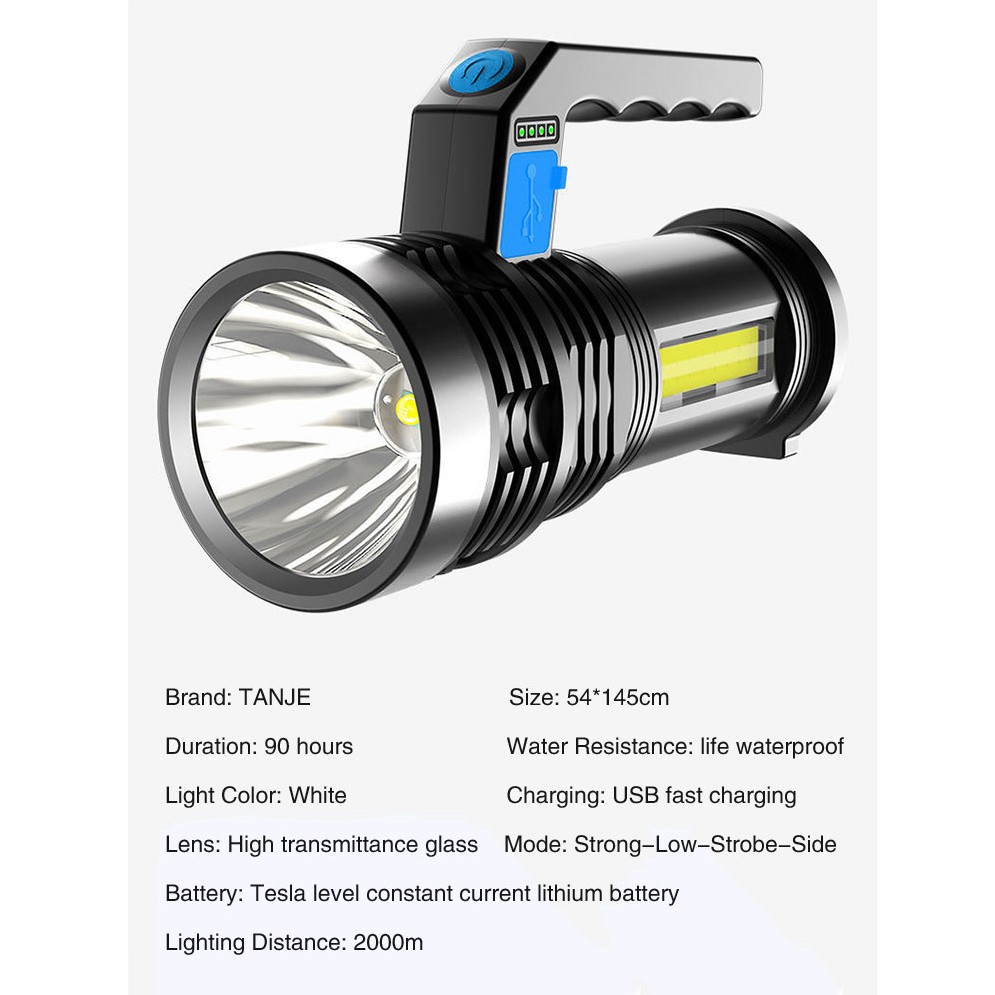 2000M LED Searchlight Handscheinwerfer Taschenlampe Wiederaufladbare Super Brigh