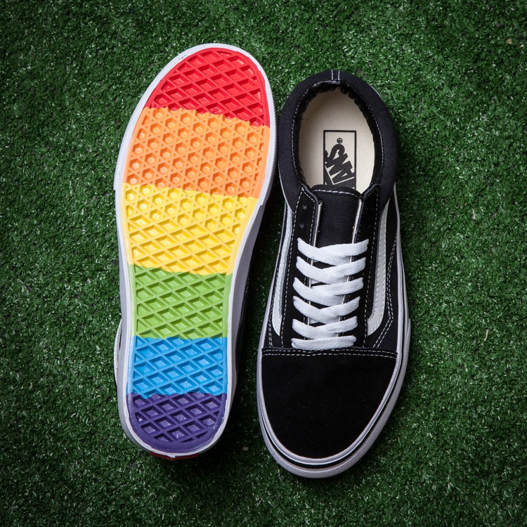 vans old skool rainbow bottom