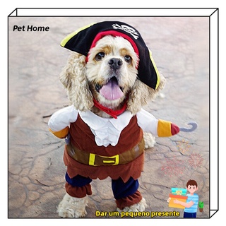【Pet Home】Funny Halloween Pet Dog Costumes Pirate Suit Cosplay Clothes For Small Medium Chihuahua Dogs Cats Puppy Pets New Products
