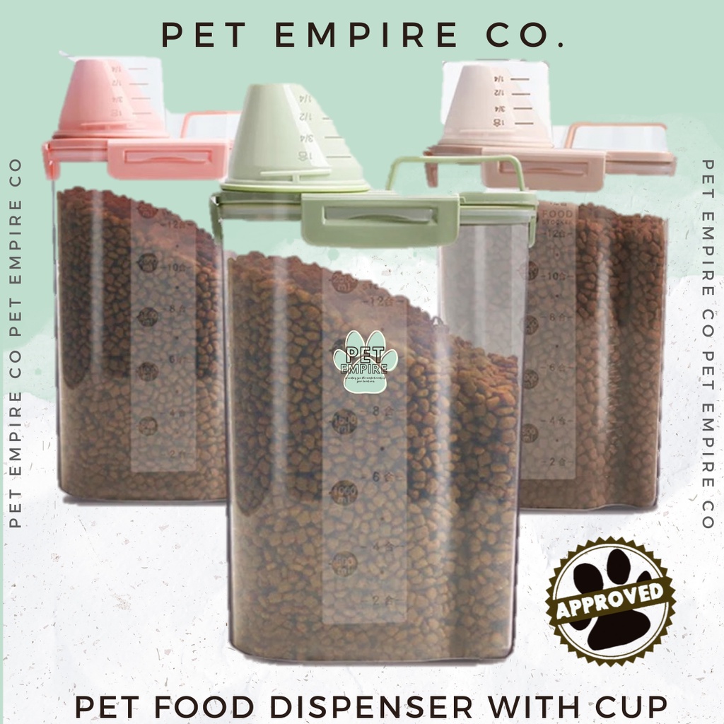 Pet Dog Food Air Tight Container with Measuring Cup Pet Cat Storage Pet Food Container Airtight