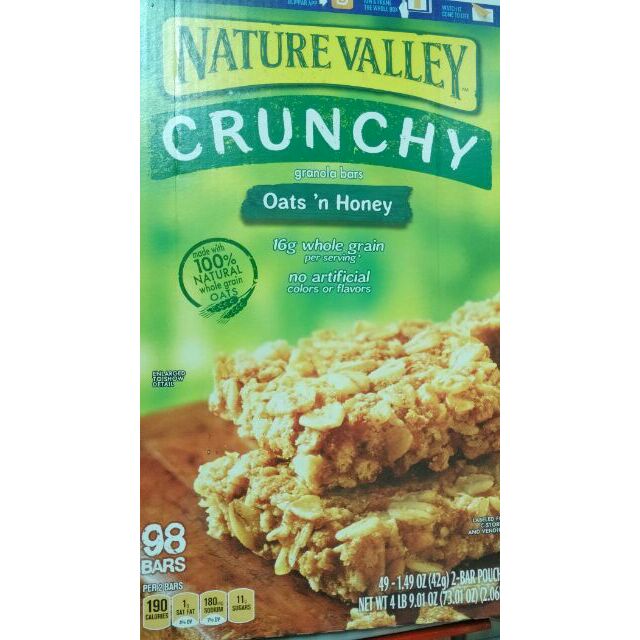 1 Nature Valley Granola Bars Crunchy Oats And Honey Snack 49 Packs 98 Bars Whole Box 1 22 Shopee Philippines