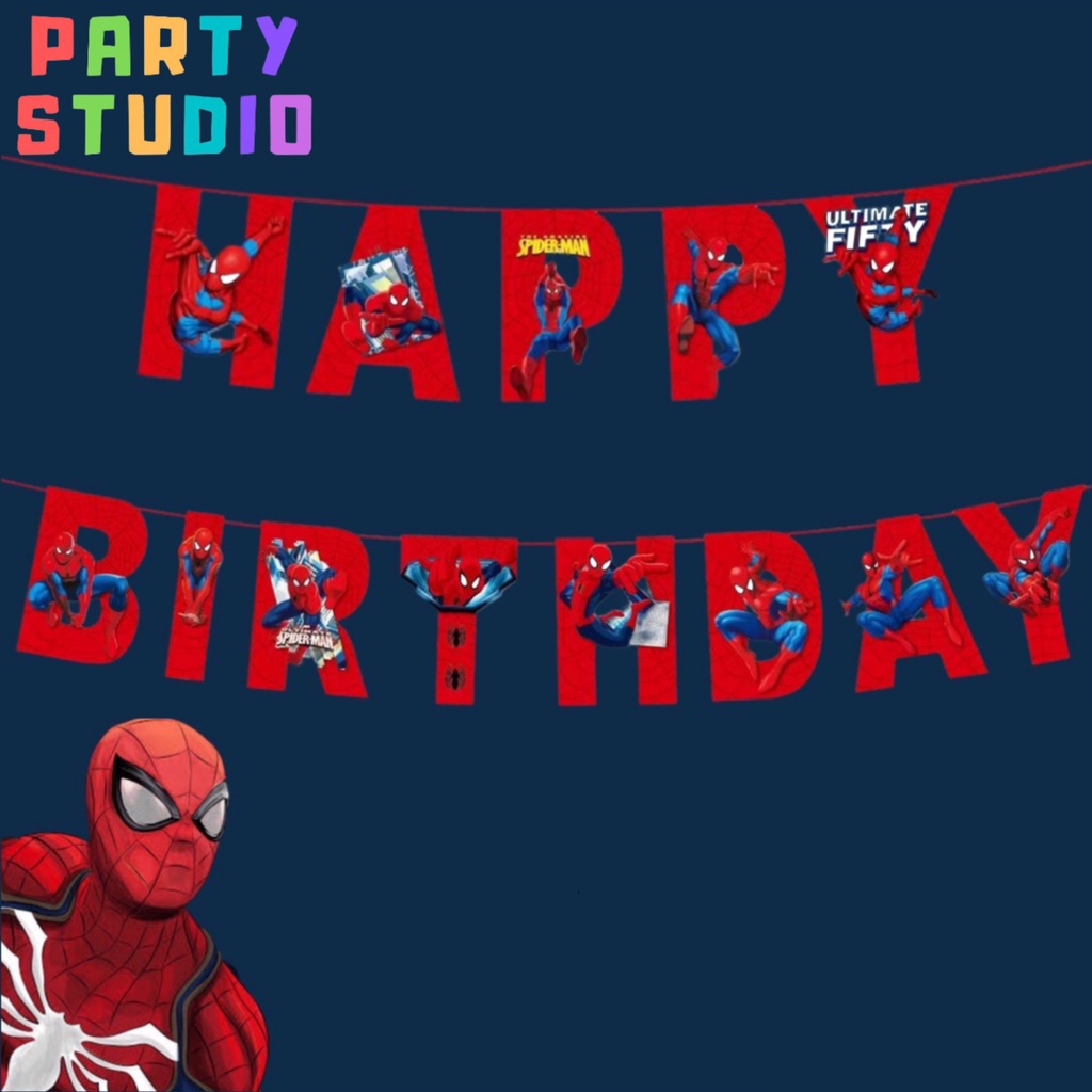 Spiderman Banner Happy Birthday Banner Spiderman Theme Party Needs ...