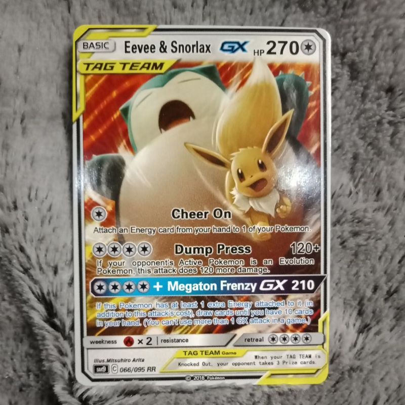 Pokemon Eevee & Snorlax GX Tag team class A Shopee Philippines